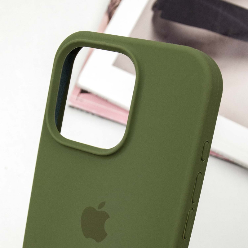 Чохол Silicone Case Full Protective (AA) на Apple iPhone 13 Pro (6.1") (Зелений / Dark Olive) в магазині vchehle.ua