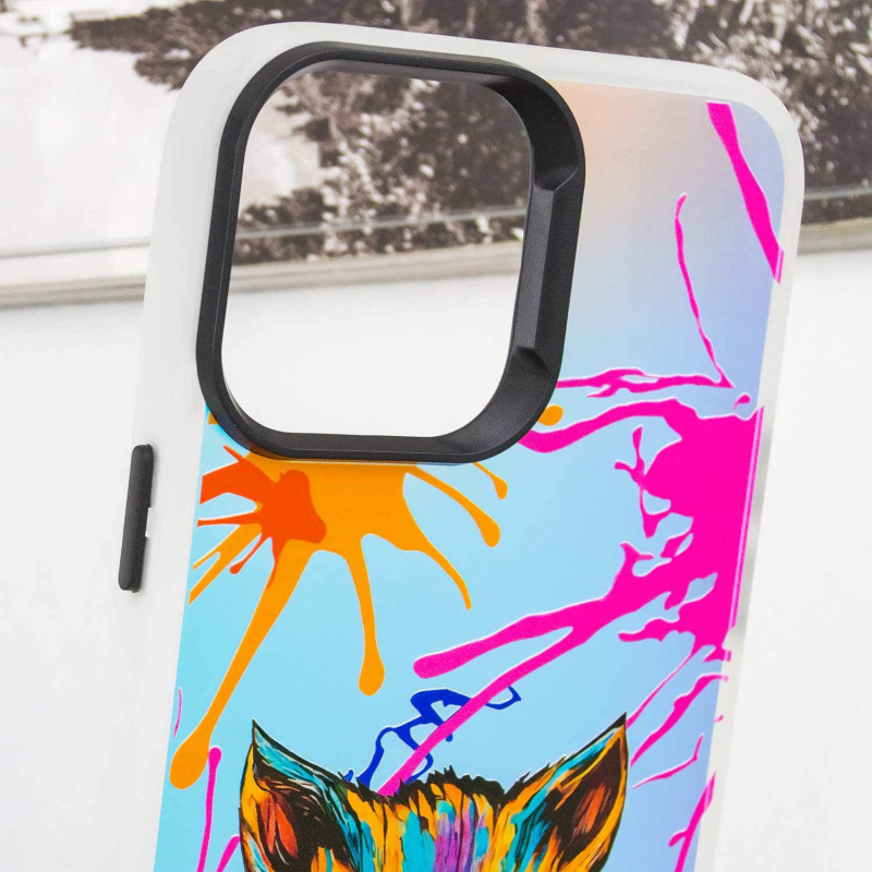 TPU+PC чохол TakiTaki Graffiti magic glow на Samsung Galaxy A53 5G (Dark cat / Pink / Purple) в магазині vchehle.ua