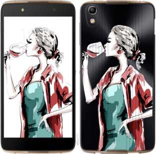 

Чехол Девушка с бокалом для Alcatel idol 4 841926