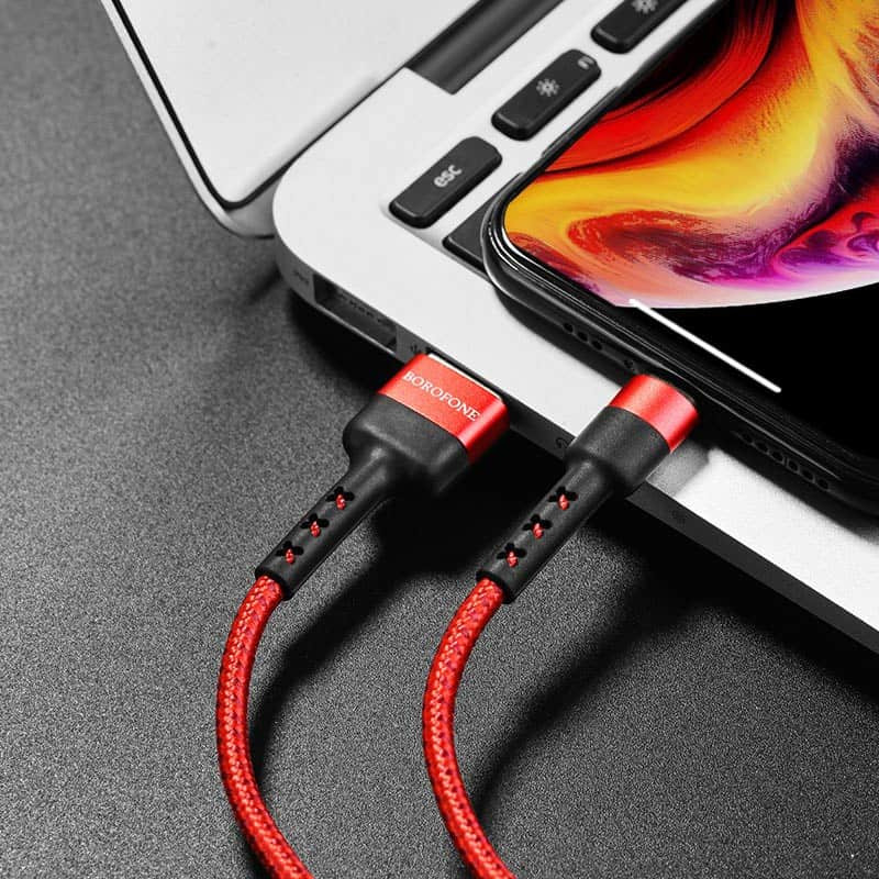 Дата кабель Borofone BX34 Advantage USB to Lightning (1m) (Красный) в магазине vchehle.ua
