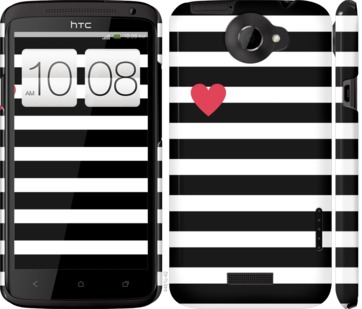 

Чехол Черно-белые полосы для HTC One X+ 751772