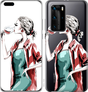 

Чехол Девушка с бокалом для Huawei P40 Pro 933636