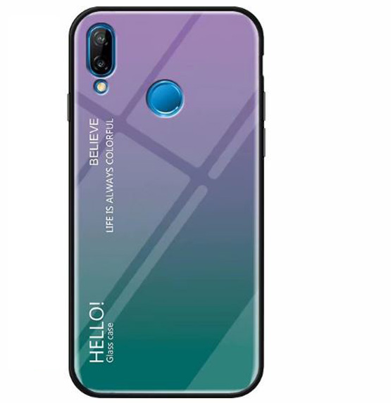 

TPU+Glass чехол Gradient HELLO для Xiaomi Redmi Note 7S (Фиолетовый) 683111