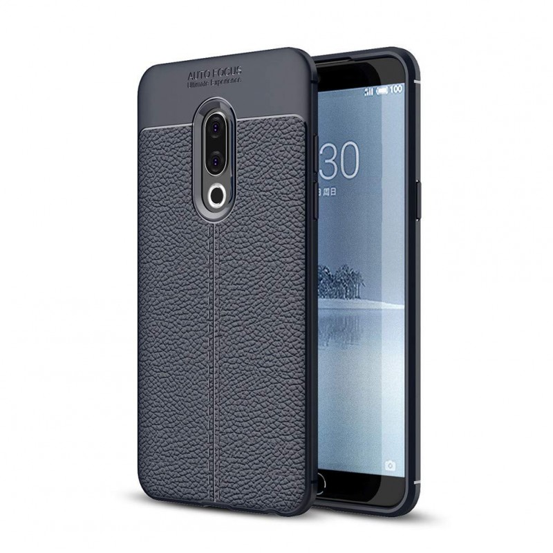 

TPU чехол iPaky Litchi Series для Meizu 15 Plus (Синий) 663925
