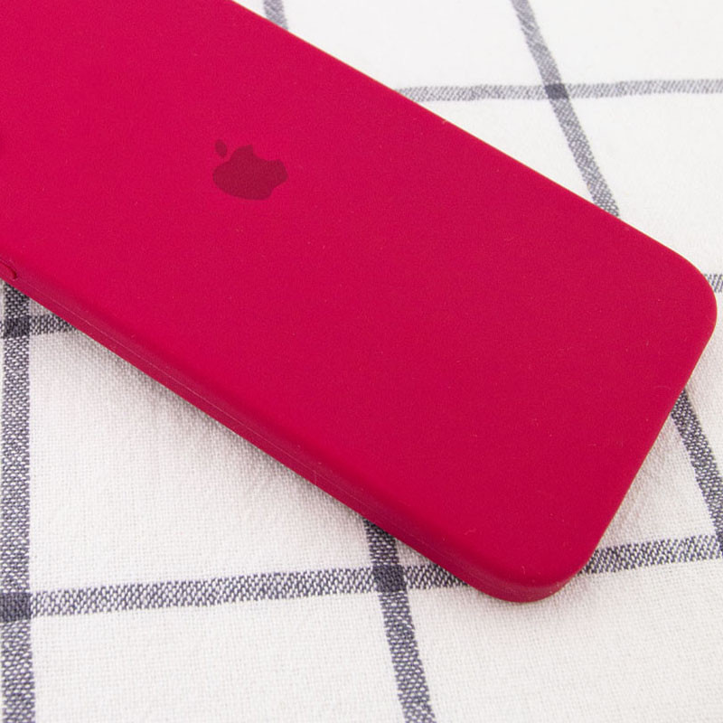 Фото Чехол Silicone Case Square Full Camera Protective (AA) для Apple iPhone 11 (6.1") (Красный / Rose Red) на vchehle.ua