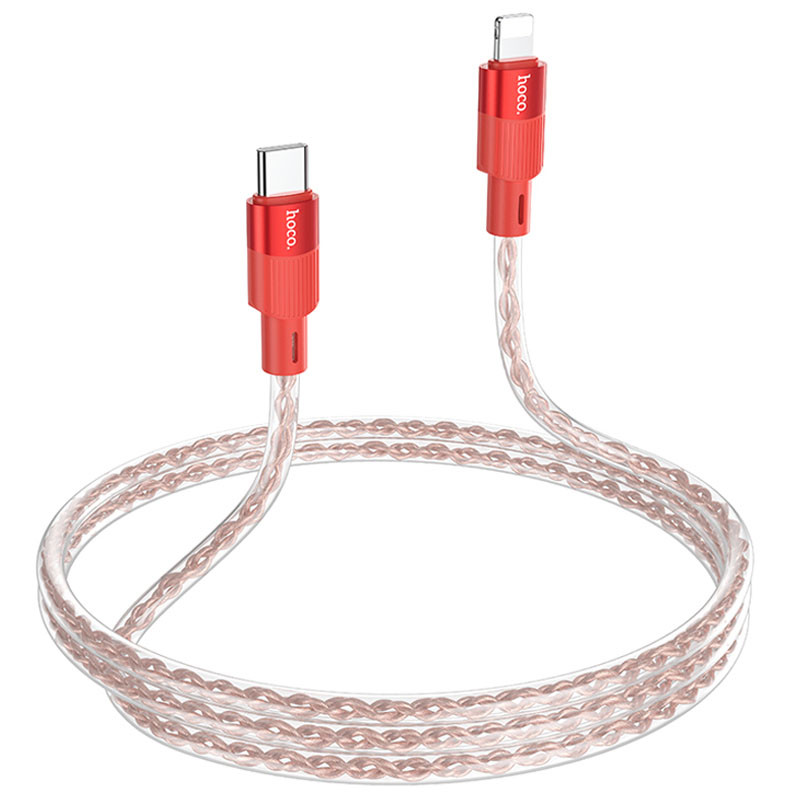 Дата кабель Hoco X99 Crystal Junction PD 27W Type-C to Lightning (1m) (Red) в магазині vchehle.ua