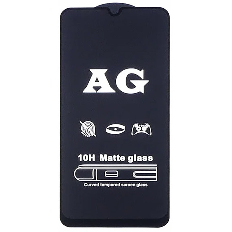 Защитное стекло 2.5D CP+ (full glue) Matte для Xiaomi Note 9s/Note 9 Pro/Note 9 Pro Max/Poco X3 NFC (Черный)