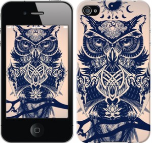 Чехол Узорчатая сова для iPhone 4