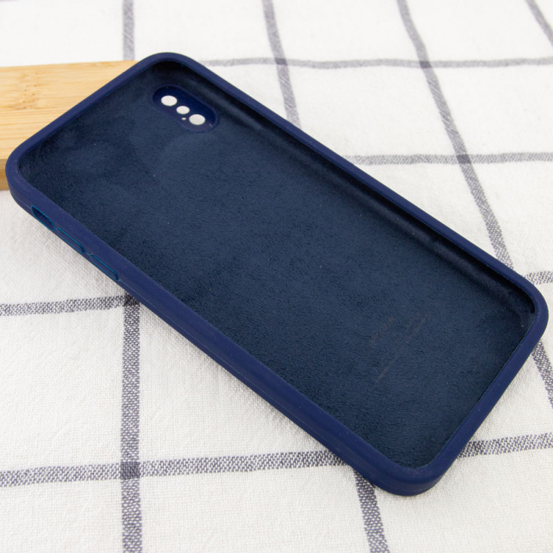Фото Чохол Silicone Case Square Full Camera Protective (AA) для Apple iPhone X / XS (5.8") (Темно синій / Midnight blue) в маназині vchehle.ua