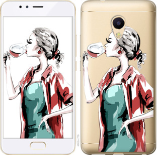 

Чохол Дівчина з келихом на Meizu M5s 841626