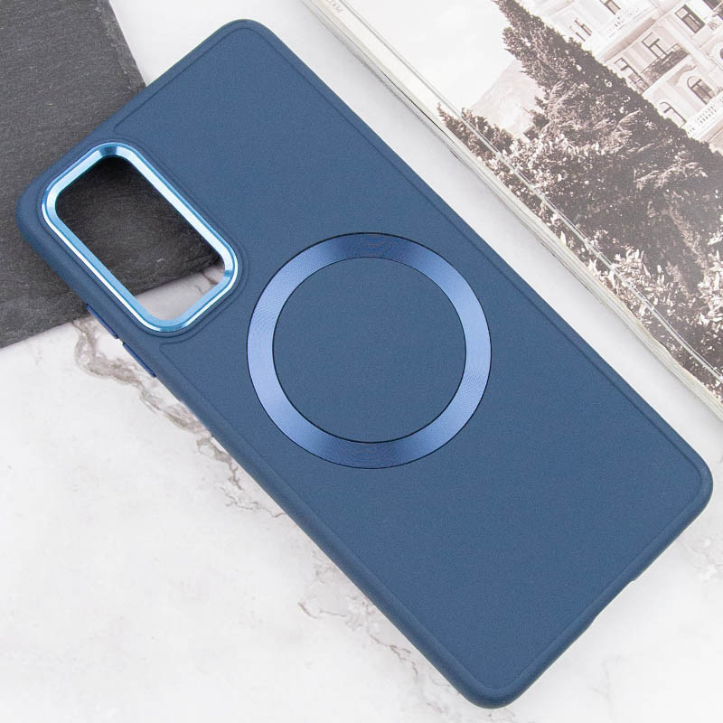 Фото TPU чехол Bonbon Metal Style with Magnetic safe для Samsung Galaxy A25 5G (Синий / Cosmos Blue) в магазине vchehle.ua