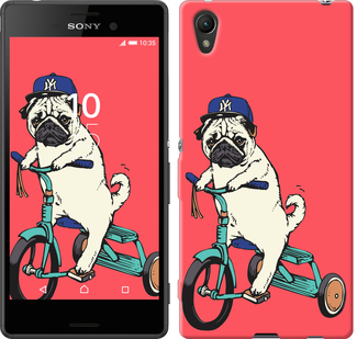 Чехол Мопс на велосипеде для Sony Xperia XA F3112