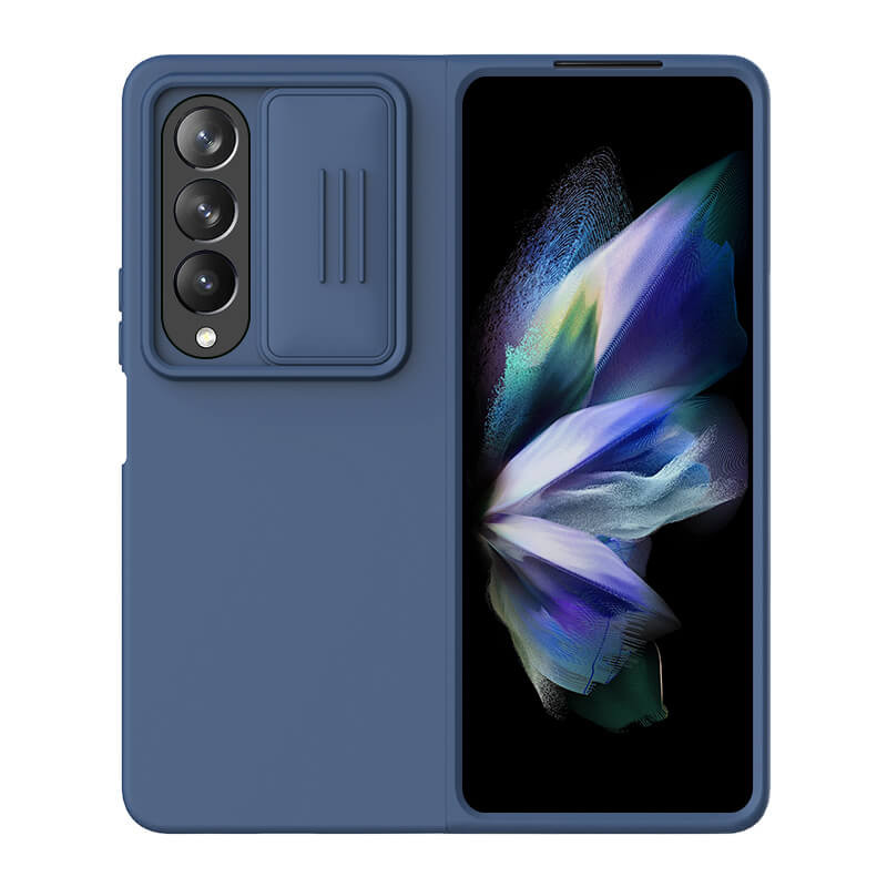 Силиконовая накладка Nillkin Camshield Silky для Samsung Galaxy Z Fold4 (Midnight Blue)