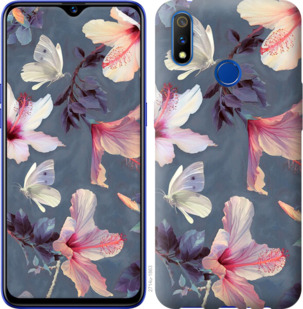 Чехол Нарисованные цветы для Realme 3 Pro