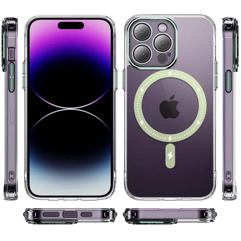 Фото Чехол TPU+PC Colorful with Magnetic Safe для Apple iPhone 13 Pro Max (6.7") (Green) в магазине vchehle.ua