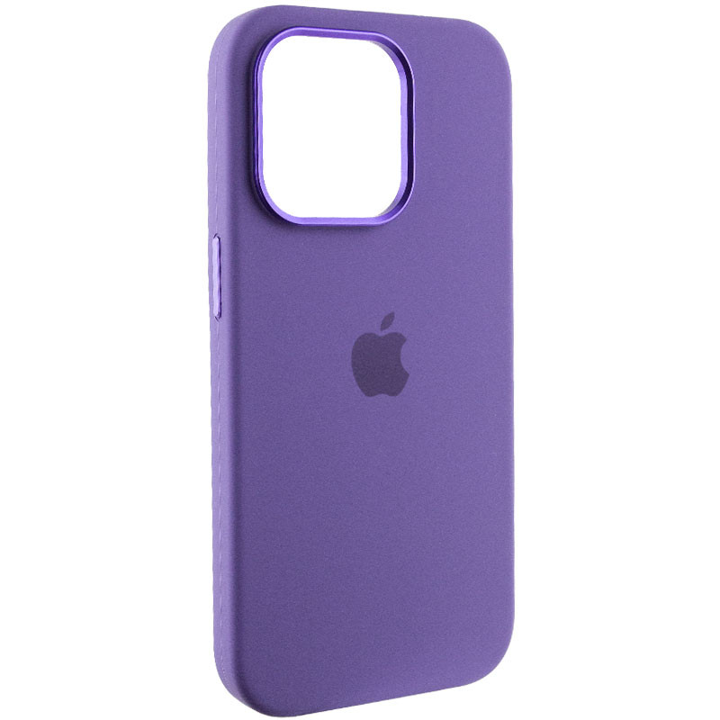 Чехол Silicone Case Metal Buttons (AA) для Apple iPhone 14 Pro Max (6.7") (Фиолетовый / Iris)