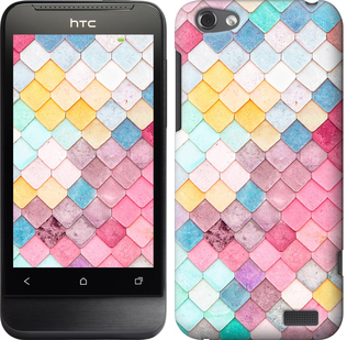 

Чехол Красочная черепица для HTC One V t320e 334773