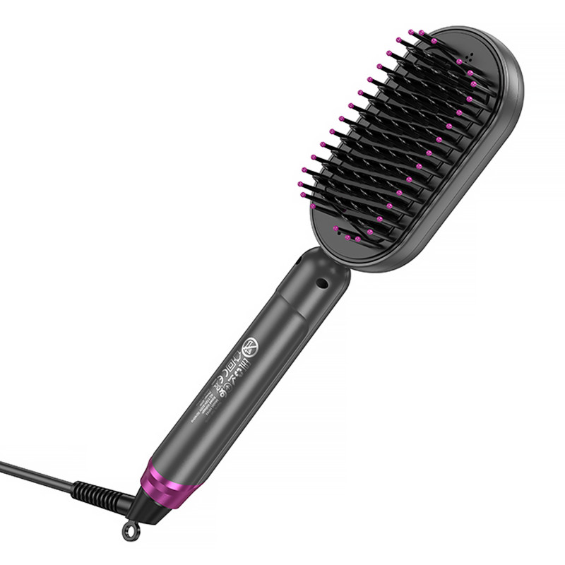 Фото Расческа-выпрямитель Hoco HP44 Electric straightening hair comb with digital display (Rose Red) в магазине vchehle.ua