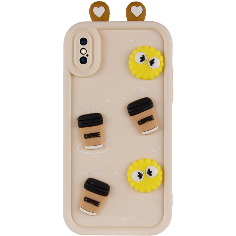 Фото Чехол TPU Toys Case with Ears для Apple iPhone X / XS (5.8") (Sand) на vchehle.ua