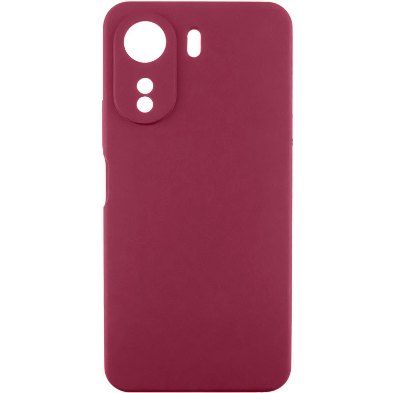 Чехол TPU GETMAN Liquid Silk Full Camera для Xiaomi Redmi 13C / Poco C65 (Бордовый / Marsala)