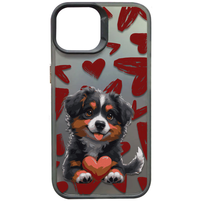 TPU+PC чохол TakiTaki Love magic glow для Apple iPhone 15 Pro Max (6.7") (Lovely dog / Black)