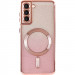 Фото TPU чехол Delight case with Magnetic Safe с защитными линзами на камеру для Samsung Galaxy S21 FE (Розовый / Rose Gold) на vchehle.ua