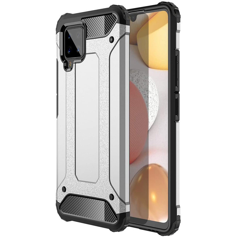 

Броньований протиударний TPU+PC чохол Immortal на Samsung Galaxy A12 (Срібний) 1111200