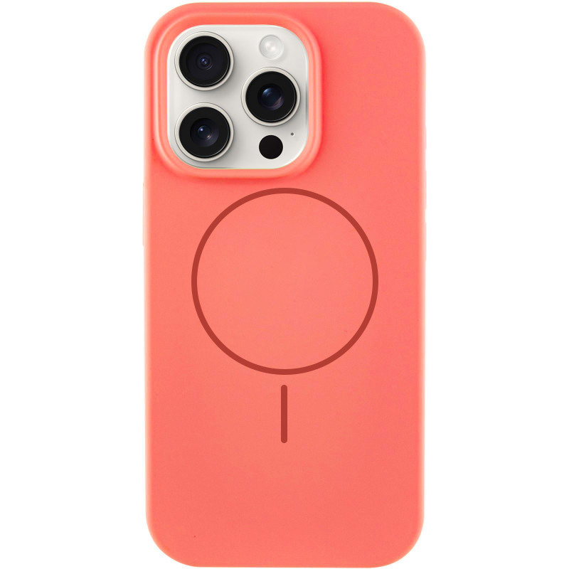 Чохол Silicone Case Full Protective (AA) NO LOGO with Magnetic Safe на Apple iPhone 16 Pro (6.3") (Кавуновий / Watermelon red)