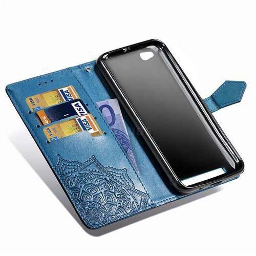 Купить Кожаный чехол-книжка Art Case с визитницей для Xiaomi Redmi 4a (Синий) на vchehle.ua
