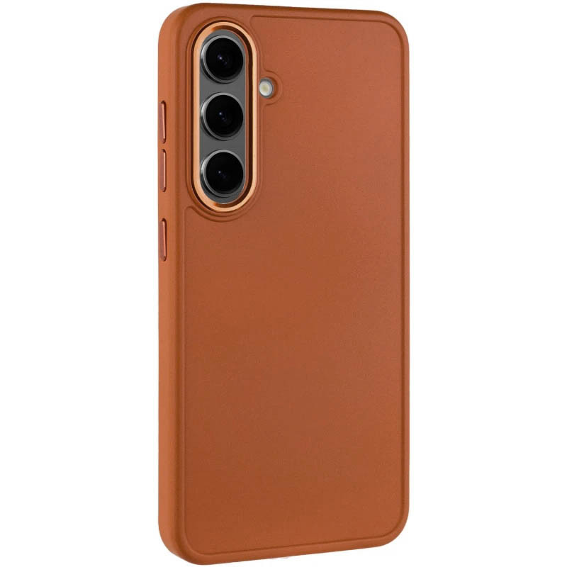 TPU чехол Bonbon Metal Style для Samsung Galaxy S24 / S25 (Оранжевый / Papaya)