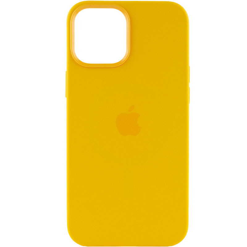Фото Уценка Чехол Silicone case (AAA) full with Magsafe and Animation для Apple iPhone 12 Pro Max (6.7") (Дефект упаковки / Жовтий / Sunflower) на vchehle.ua