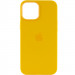 Фото Уценка Чехол Silicone case (AAA) full with Magsafe and Animation для Apple iPhone 12 Pro Max (6.7") (Дефект упаковки / Жовтий / Sunflower) на vchehle.ua