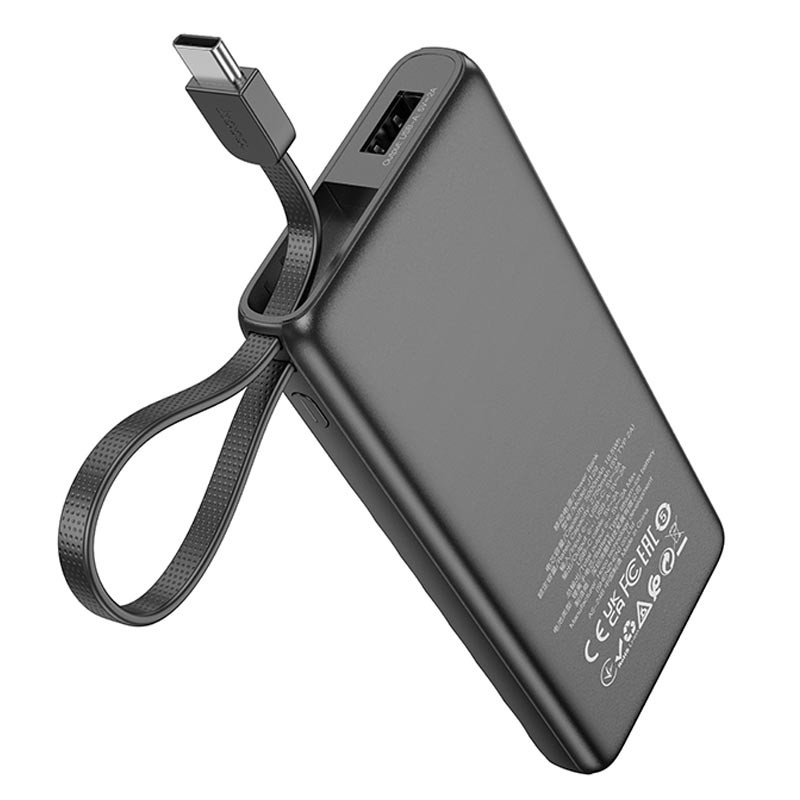 Портативний ЗП Power Bank Hoco J129 Nature (з cable Type-C) 5000 mAh (Black) в магазині vchehle.ua