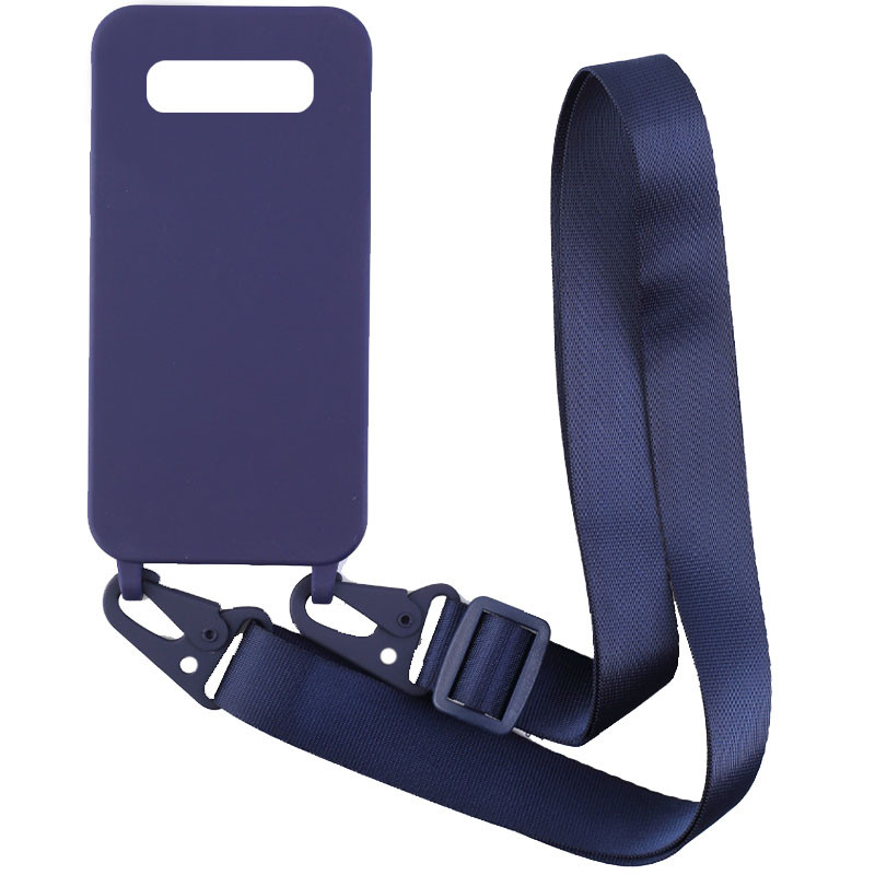

Чохол Crossbody з довгим кольоровим ремінцем на Samsung Galaxy S10 (Синій) 1187344