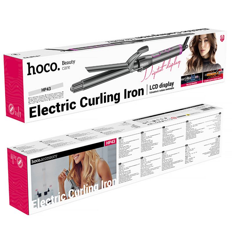 Заказать Плойка для волос Hoco HP43 Electric manual curling iron with digital display (Gray) на vchehle.ua