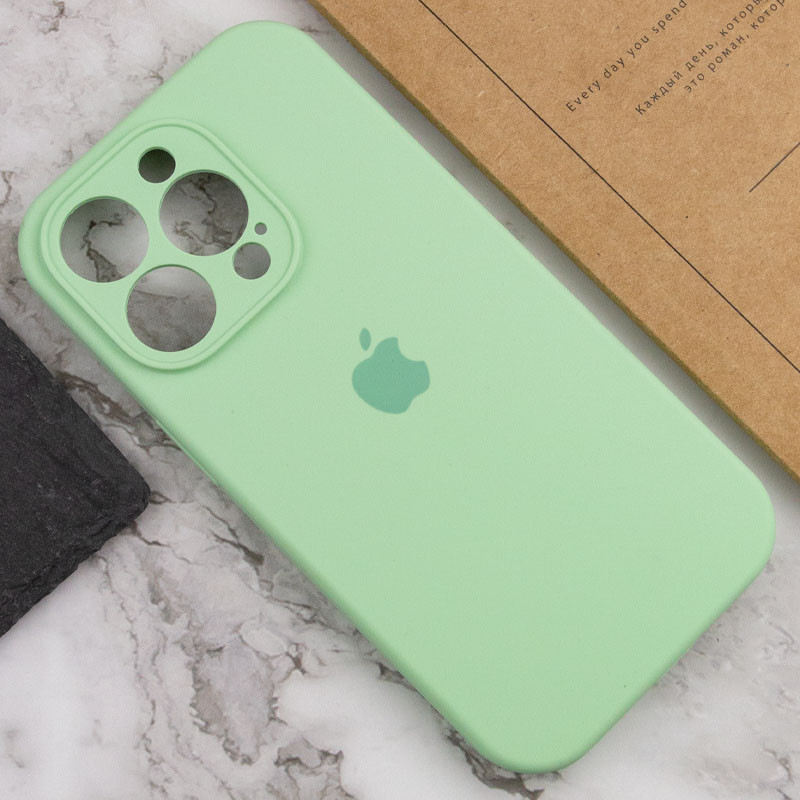 Купить Чехол Silicone Case Full Camera Protective (AA) для Apple iPhone 14 Pro (6.1") (Зеленый / Pistachio) на vchehle.ua