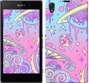 Чехол Розовая галактика для Sony Xperia Z1 C6902