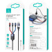 Купить Дата кабель Usams US-SJ549 U71 USB + Type-C to Triple Head 3in1 (1.2m) (Black) на vchehle.ua