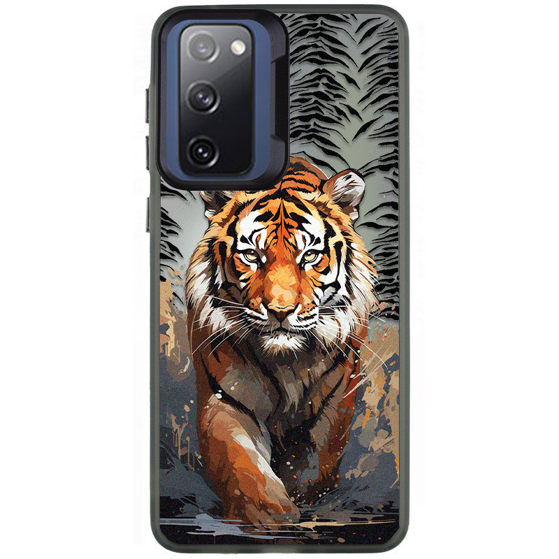 TPU+PC чехол TakiTaki Magic glow для Samsung Galaxy S20 FE (Tiger / Black)