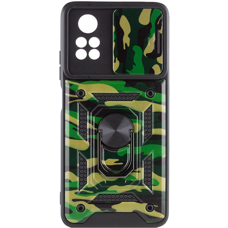 Фото Ударостійкий чохол Camshield Serge Ring Camo на Xiaomi Poco X4 Pro 5G (Зелений / Army Green) на vchehle.ua