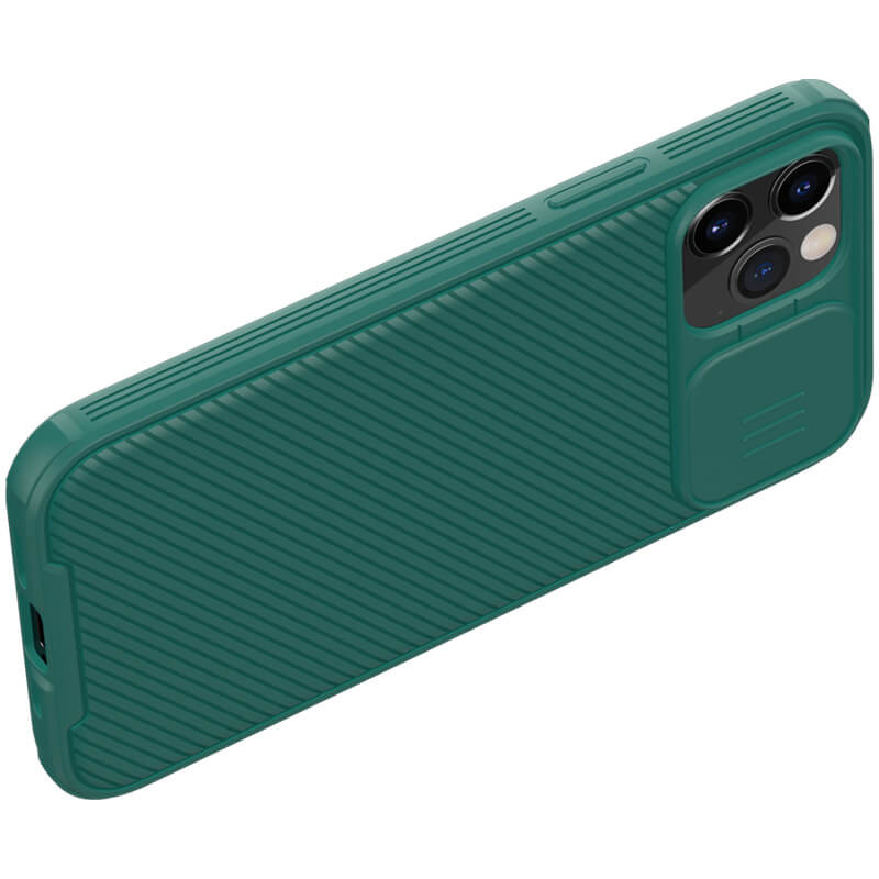 Фото Карбоновая накладка Nillkin Camshield (шторка на камеру) для Apple iPhone 12 Pro Max (6.7") (Зеленый / Dark Green) в магазине vchehle.ua