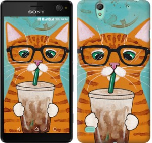 Чохол Зеленоокий кіт в окулярах на Sony Xperia C4 E5333