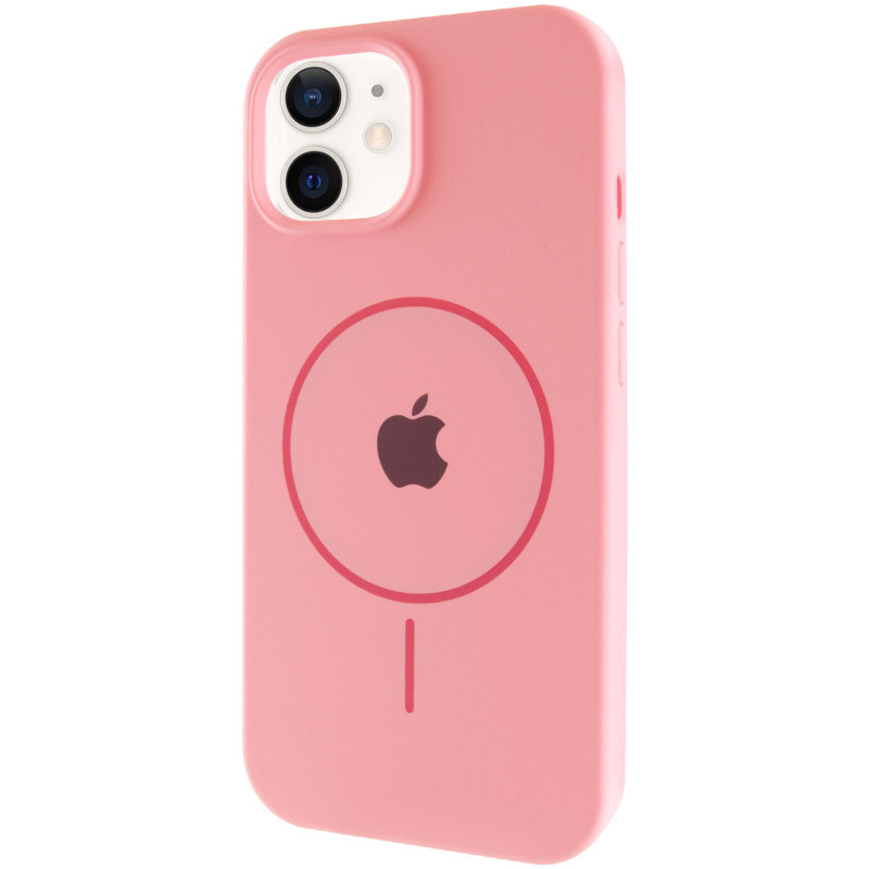 Чехол Silicone Case Full Protective (AA) with Magnetic Safe для Apple iPhone 11 (6.1") (Розовый / Light pink)