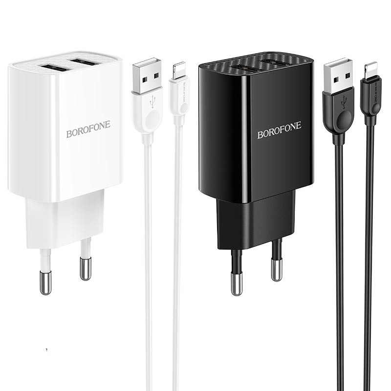 СЗУ Borofone BA53A Powerway (2USB/2.1A) + Lightning