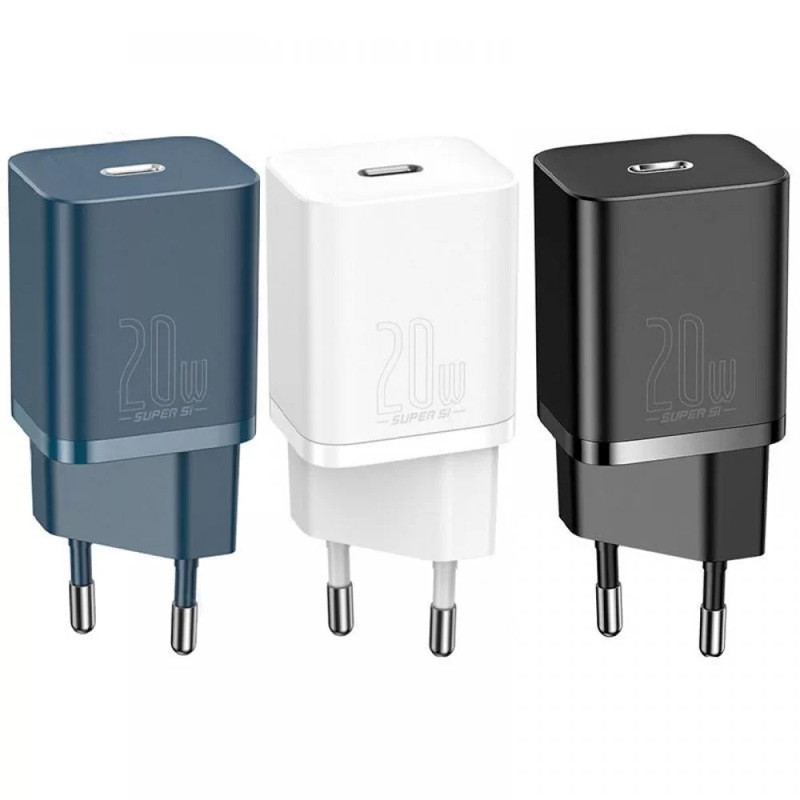 Уценка СЗУ Baseus Super Si Quick Charger 20W (1USB-C) + кабель Type-C to Lightning (TZCCSUP-B)