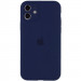 Чехол Silicone Case Full Camera Protective (AA) для Apple iPhone 12 (6.1") (Синий / Deep navy)
