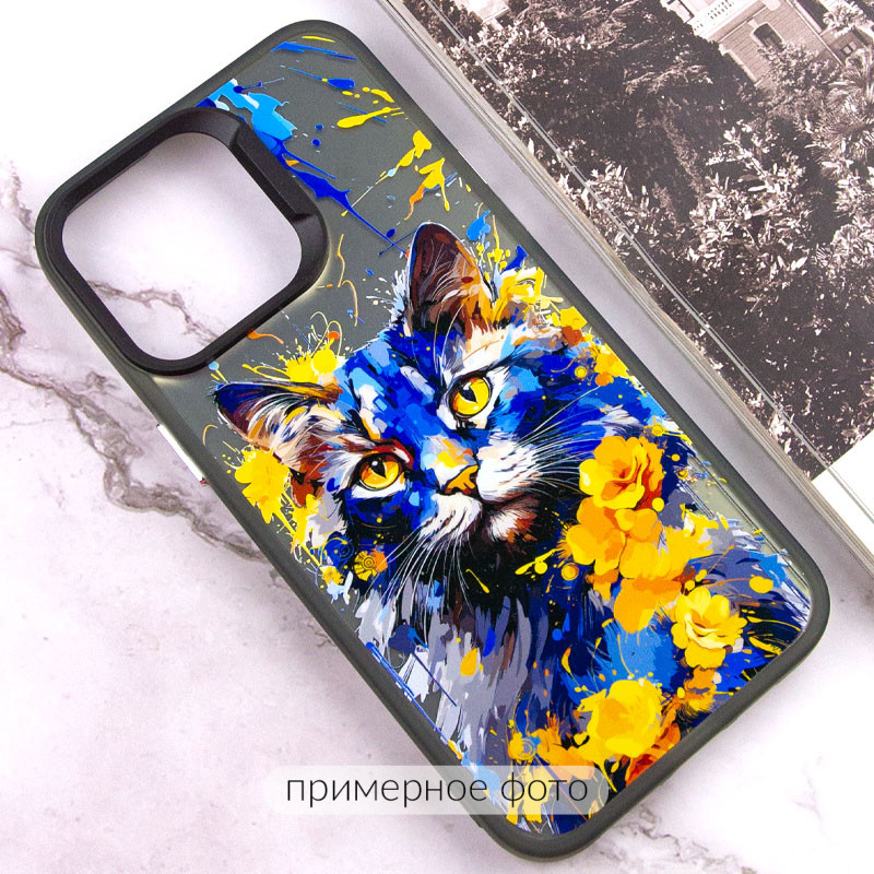 Фото TPU+PC чохол TakiTaki Magic glow на Samsung Galaxy S22 (Cat / Black) на vchehle.ua