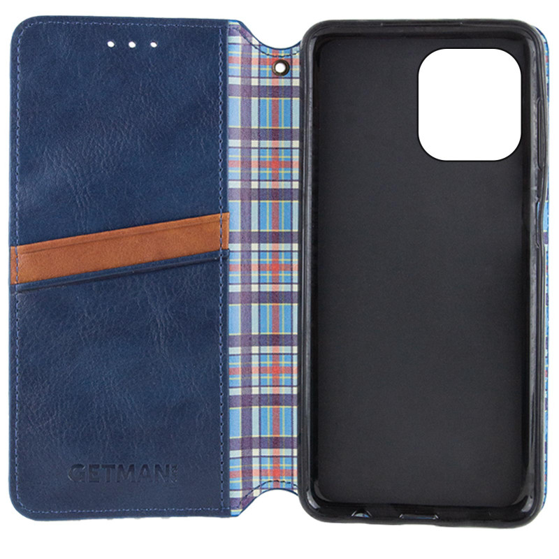 Фото Кожаный чехол-книжка GETMAN Cubic (PU) для Apple iPhone 13 (6.1") (Синий) в магазине vchehle.ua