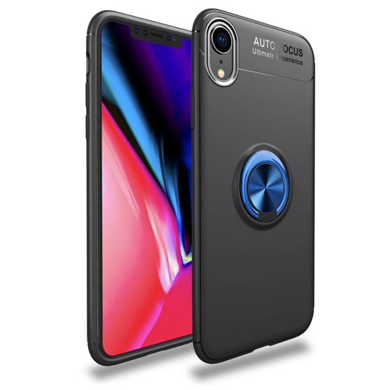 

TPU чохол Deen ColorRing під магнітний тримач на iPhone XR (6.1") (Чорний / Синій) 681706