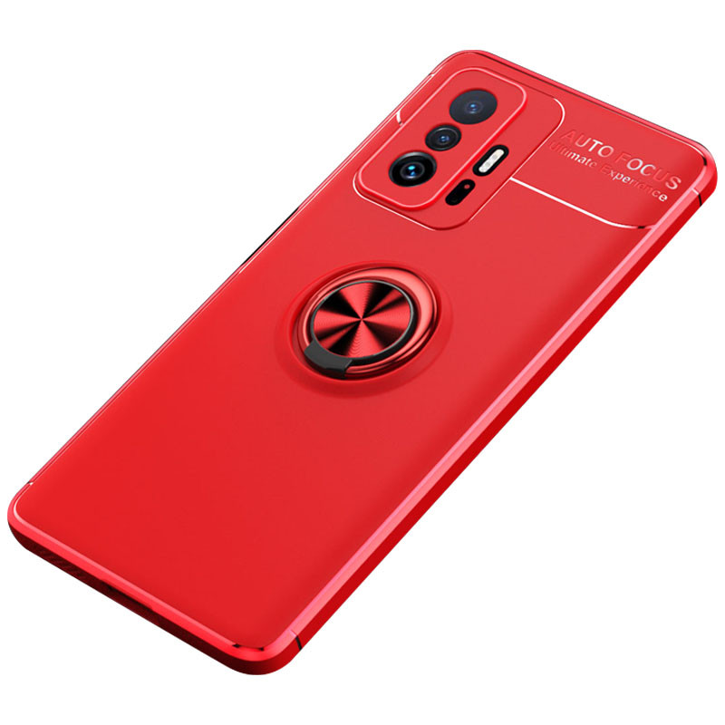 TPU чохол Deen ColorRing під магнітний тримач (opp) на Xiaomi 11T / 11T Pro (Червоний / Червоний)